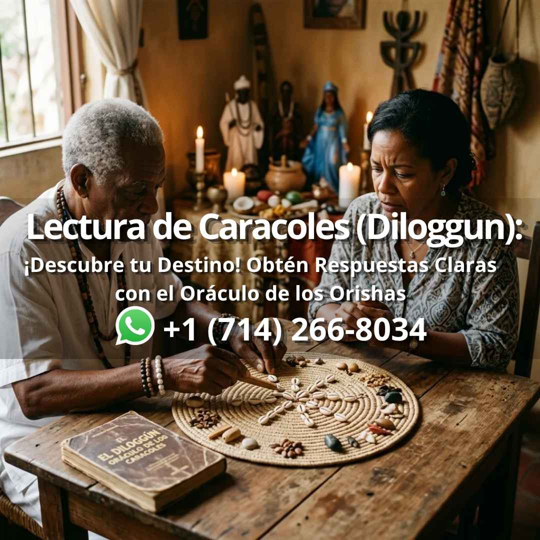 banner lectura sagrada de caracoles personas diloggun oraculo yoruba botanica virgen de guadalupe