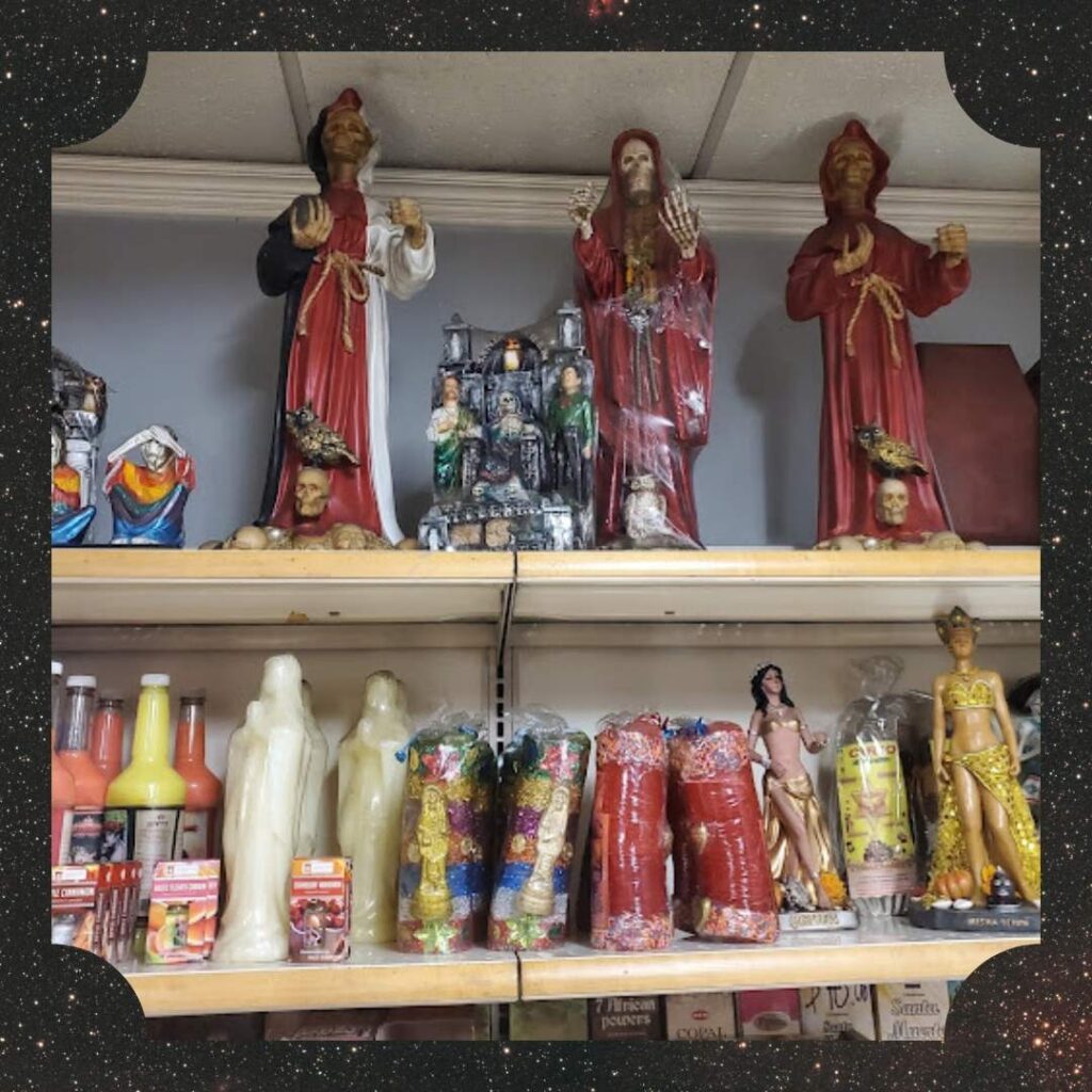 estatuas santa muerte articulos esotericos botanica virgen guadalupe